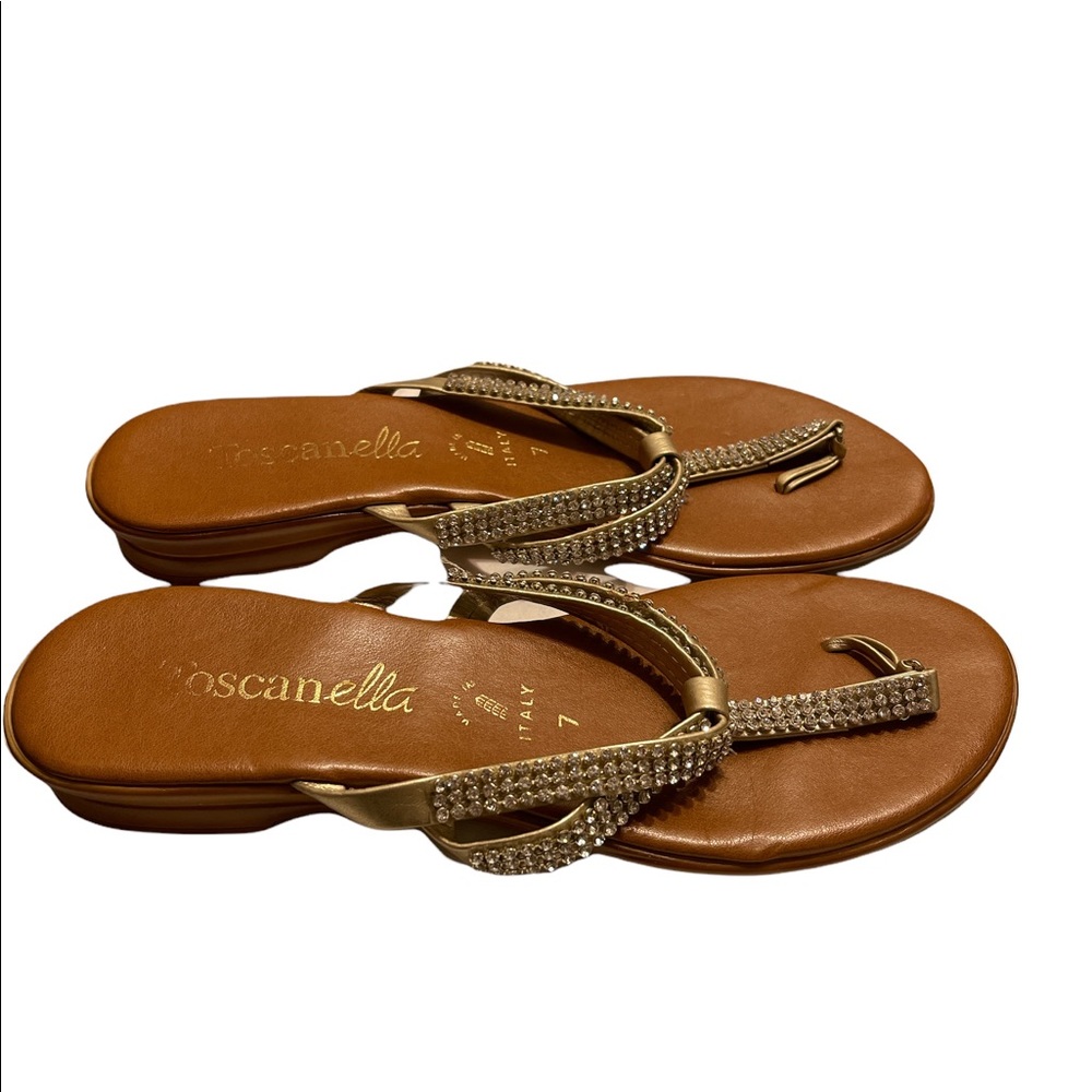 Toscanella, diamond sparkle flip flops, size 7